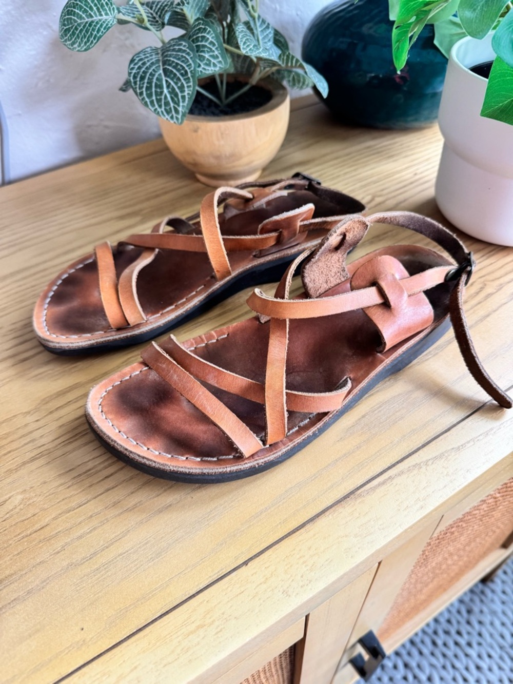 Handmade Brown Leather Strappy Jerusalem Sandals